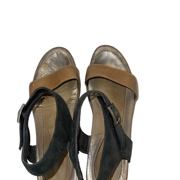 Naot Women's Sandals Size 10(41) Black & Brown Leather Wedge Strappy Platform - Picture 5 of 10